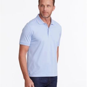 UNTUCKit Wrinkle-Free Damaschino Polo in Baby Blue - Size Medium